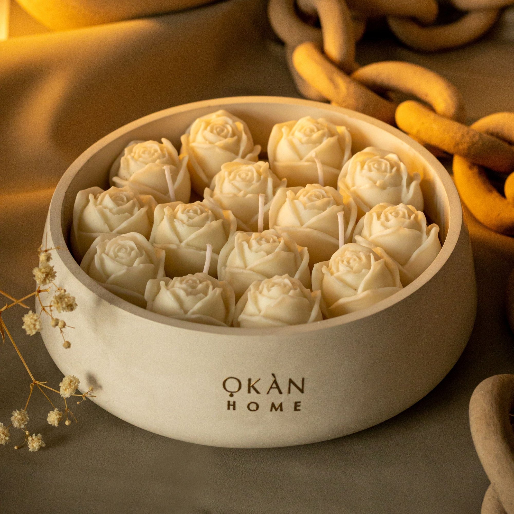 FLORAL CANDLE BOWL ROUND