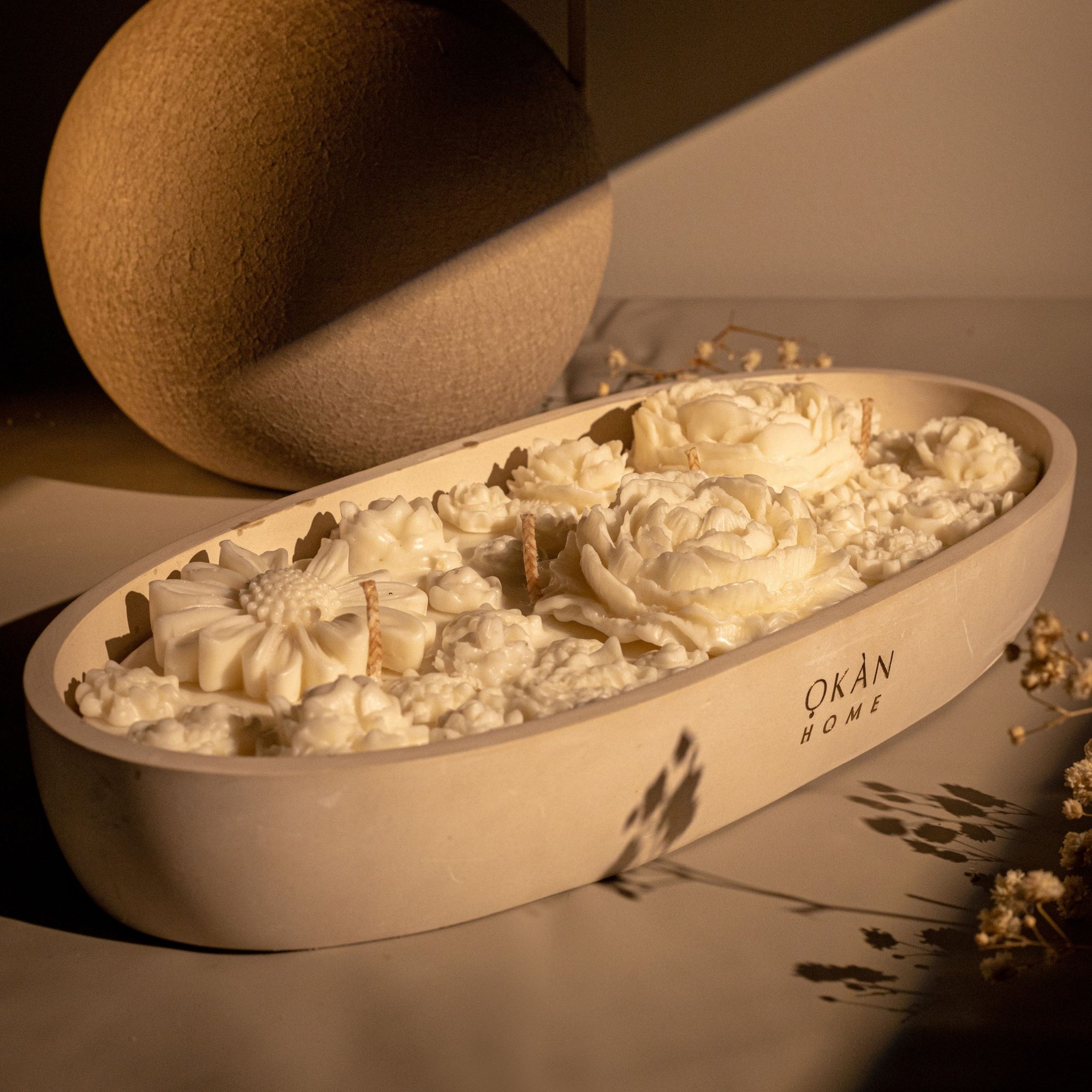 FLORAL CANDLE BOWL OVAL