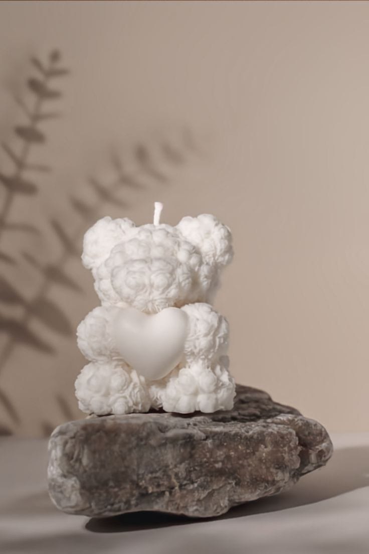 TEDDY BEAR ROSE WITH HEART